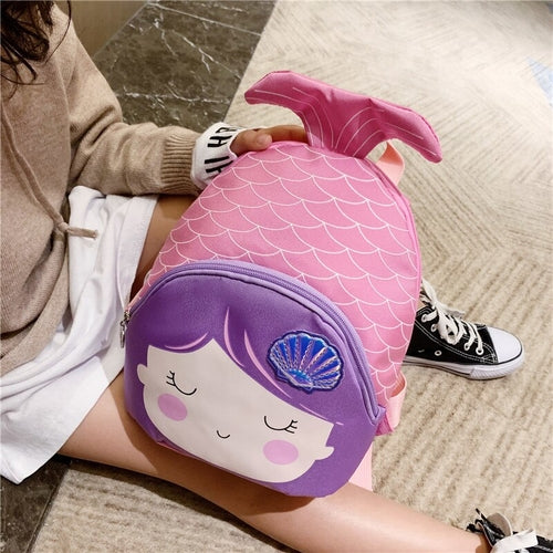 cartoon girl mini backpack Cartoon Mini Backpack for Kids – Lightweight Nylon Toddler Bag
