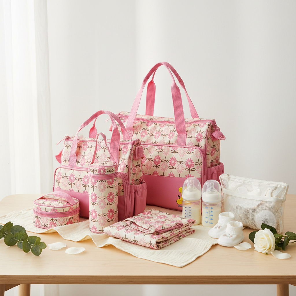 5-Piece Diaper Bag Set Lifestyle