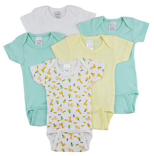 Baby Onesies 5-Pack - 100% Cotton Short Sleeve Bodysuits