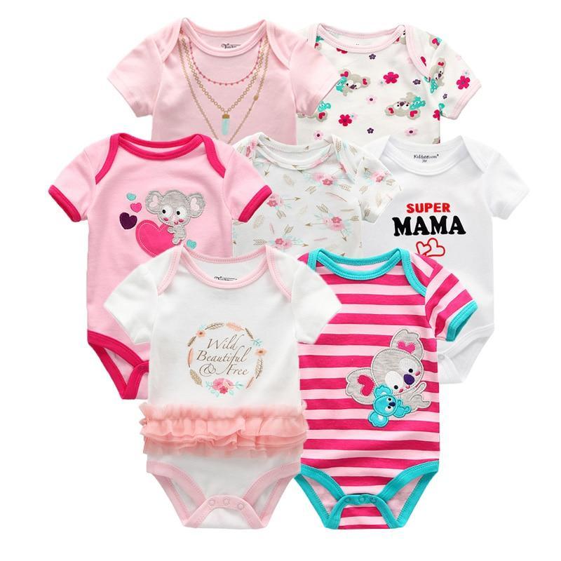 Unisex Baby Rompers, 7-Piece Cotton Set (3–12 Months)