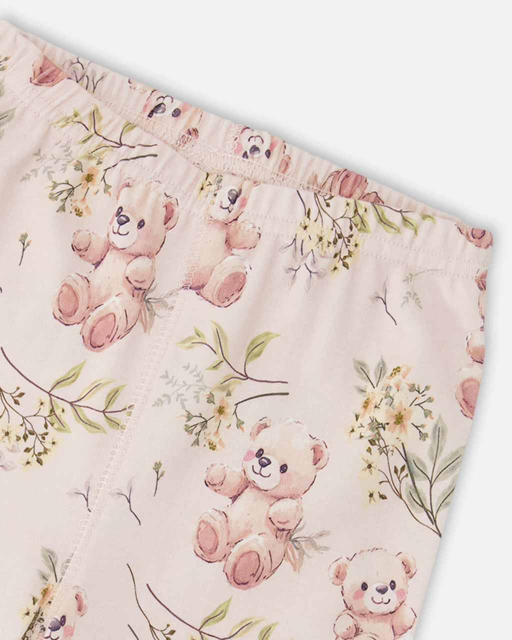 Organic Cotton Two-Piece Pyjama Set Pale Pink Bear Print