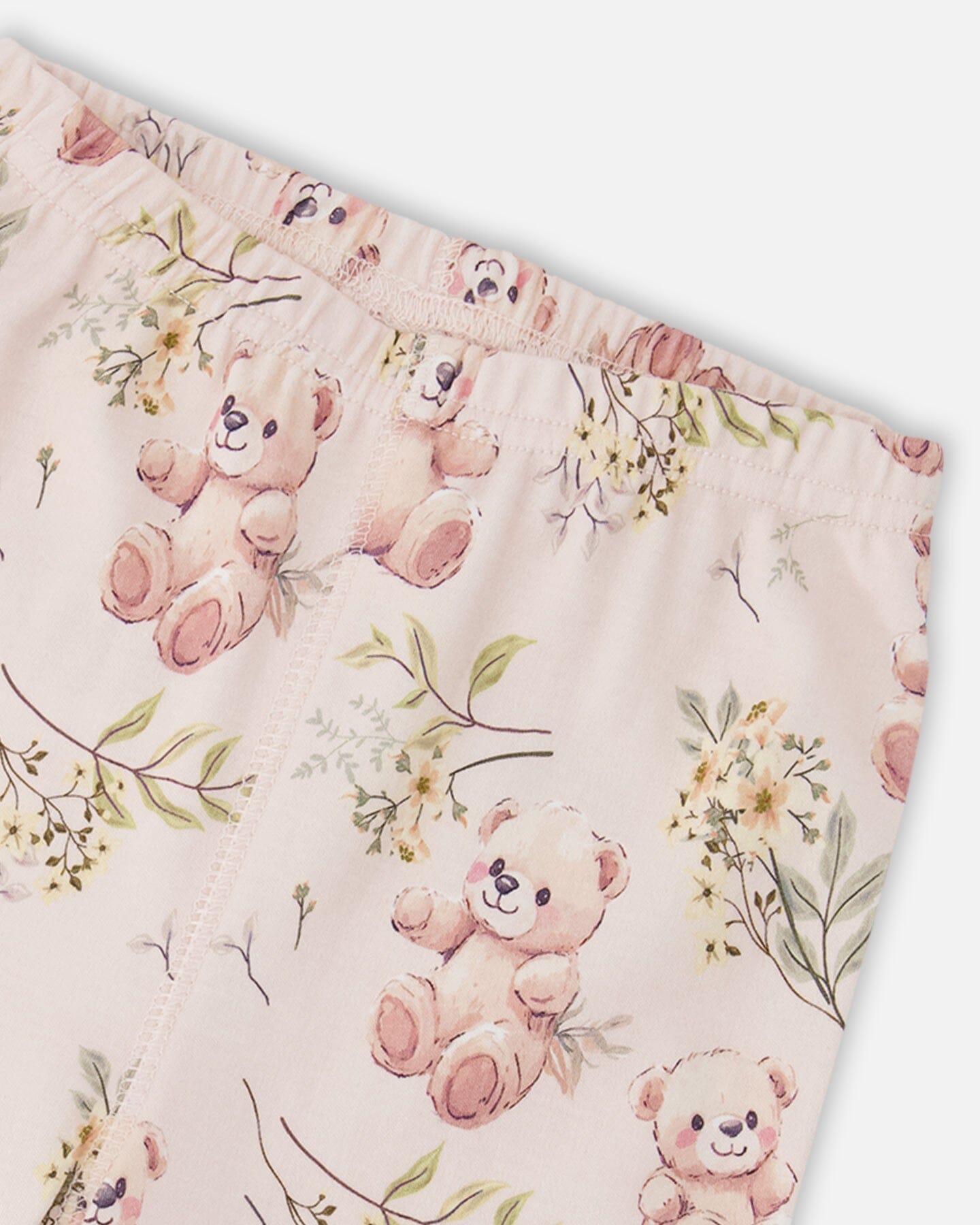 Organic Cotton Two-Piece Pyjama Set Pale Pink Bear Print