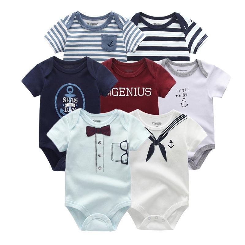 Unisex Baby Rompers, 7-Piece Cotton Set (3–12 Months)
