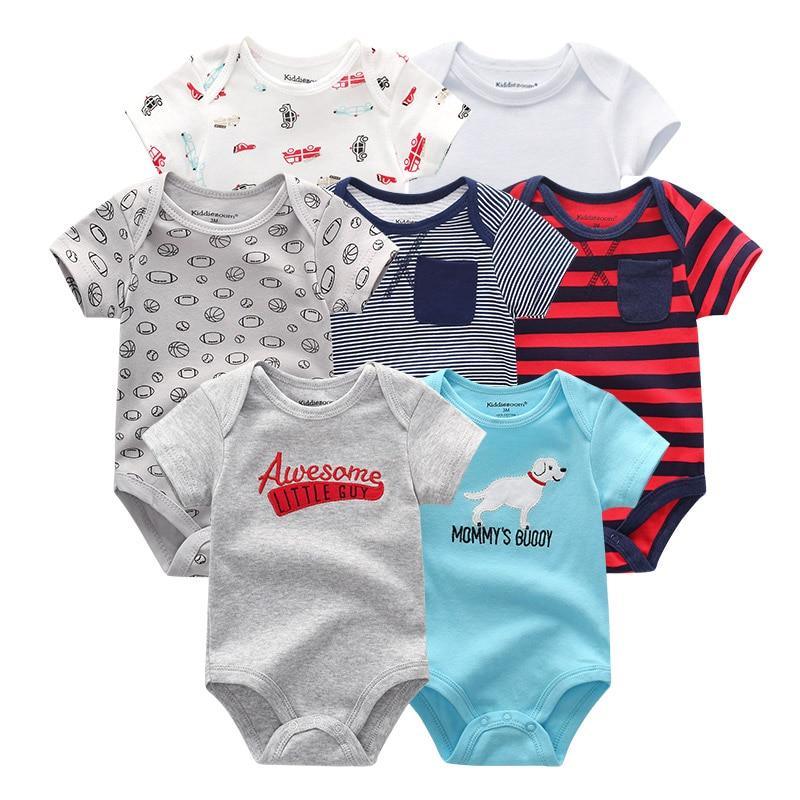 Unisex Baby Rompers, 7-Piece Cotton Set (3–12 Months)
