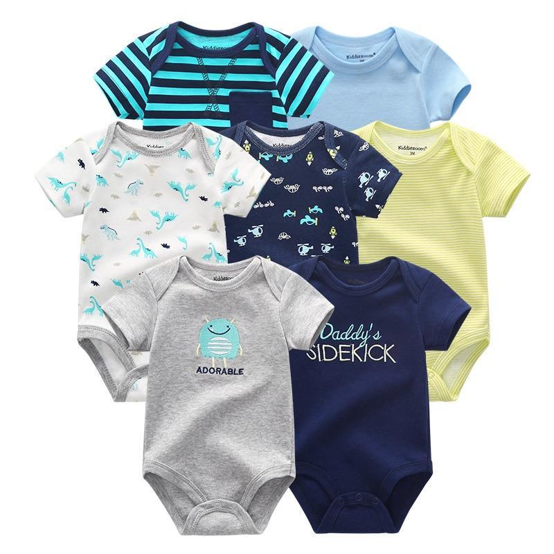 Unisex Baby Rompers, 7-Piece Cotton Set (3–12 Months)