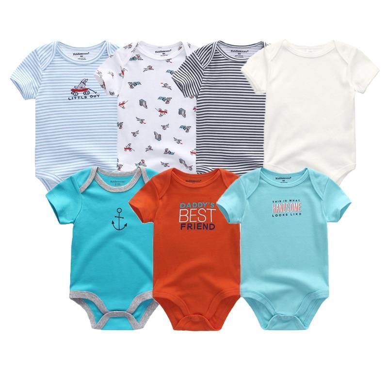 Unisex Baby Rompers, 7-Piece Cotton Set (3–12 Months)