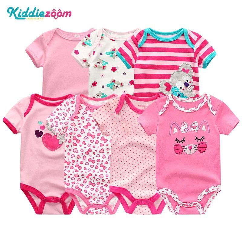 Unisex Baby Rompers, 7-Piece Cotton Set (3–12 Months)
