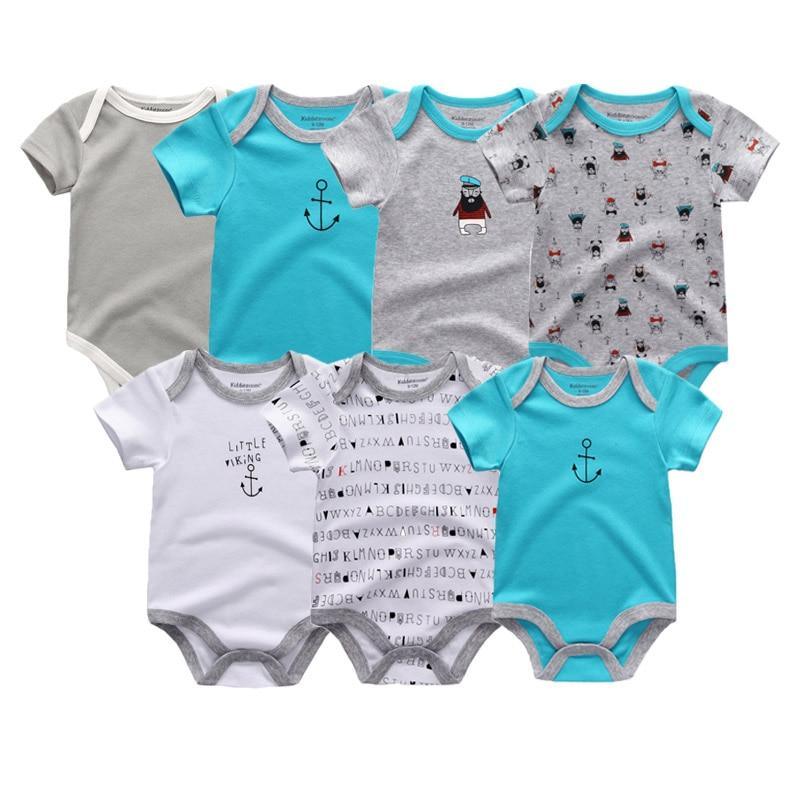 Unisex Baby Rompers, 7-Piece Cotton Set (3–12 Months)