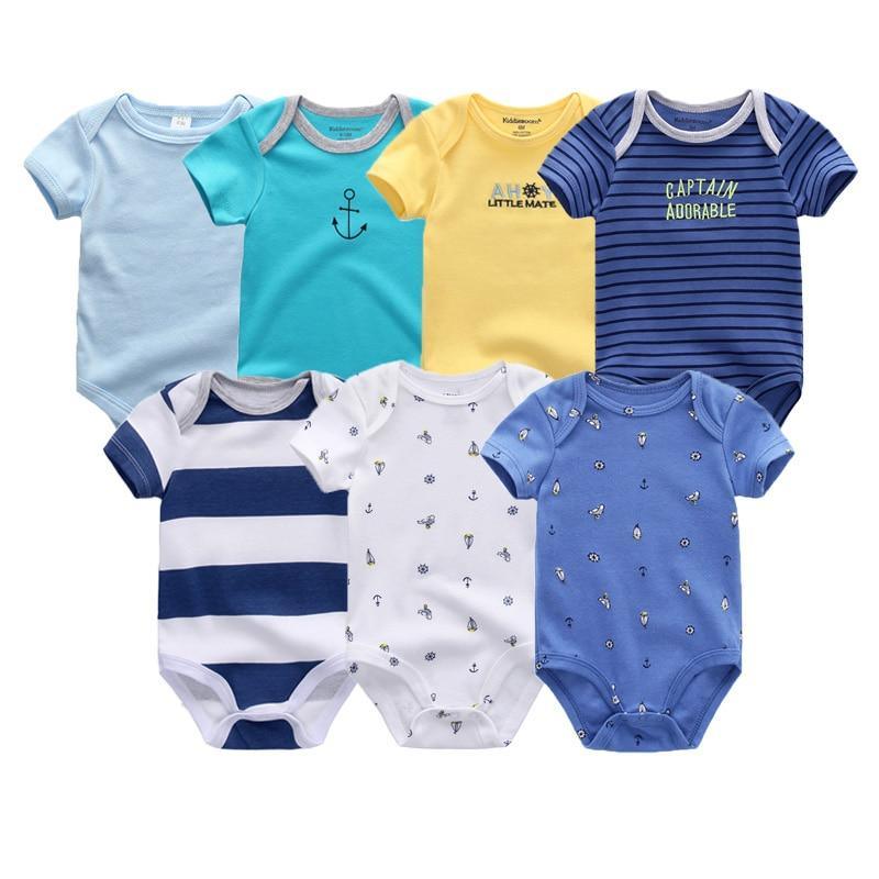 Unisex Baby Rompers, 7-Piece Cotton Set (3–12 Months)