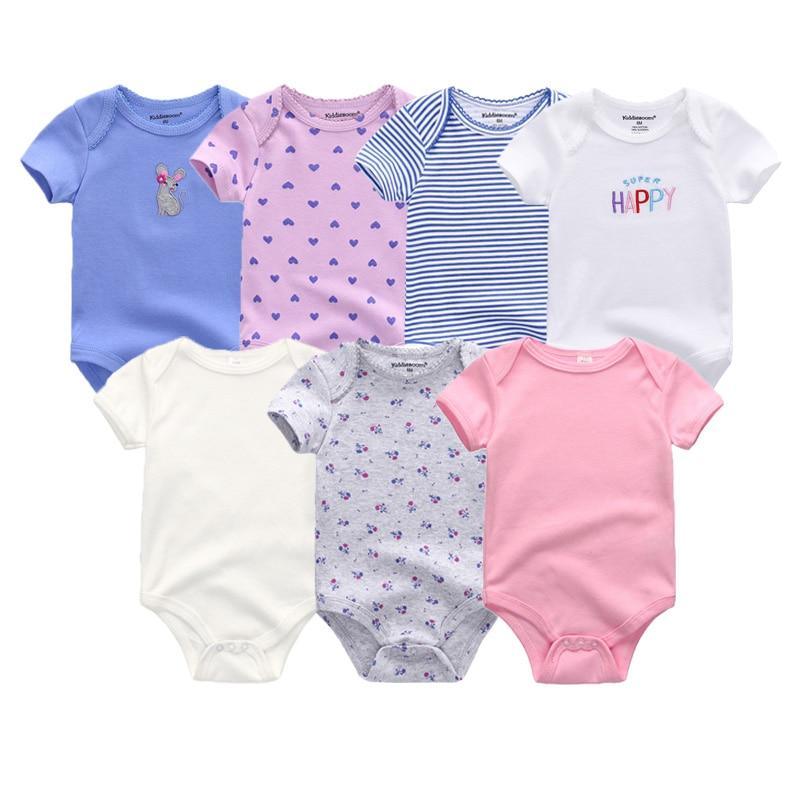 Unisex Baby Rompers, 7-Piece Cotton Set (3–12 Months)