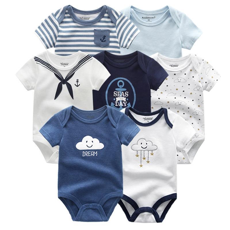 Unisex Baby Rompers, 7-Piece Cotton Set (3–12 Months)