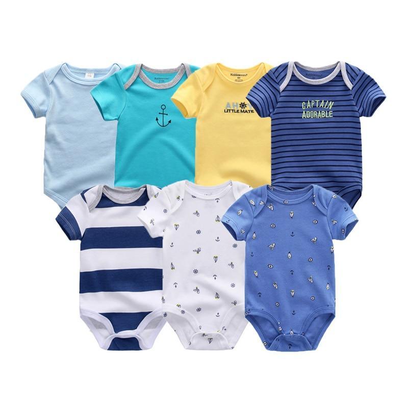 Unisex Baby Rompers, 7-Piece Cotton Set (3–12 Months)