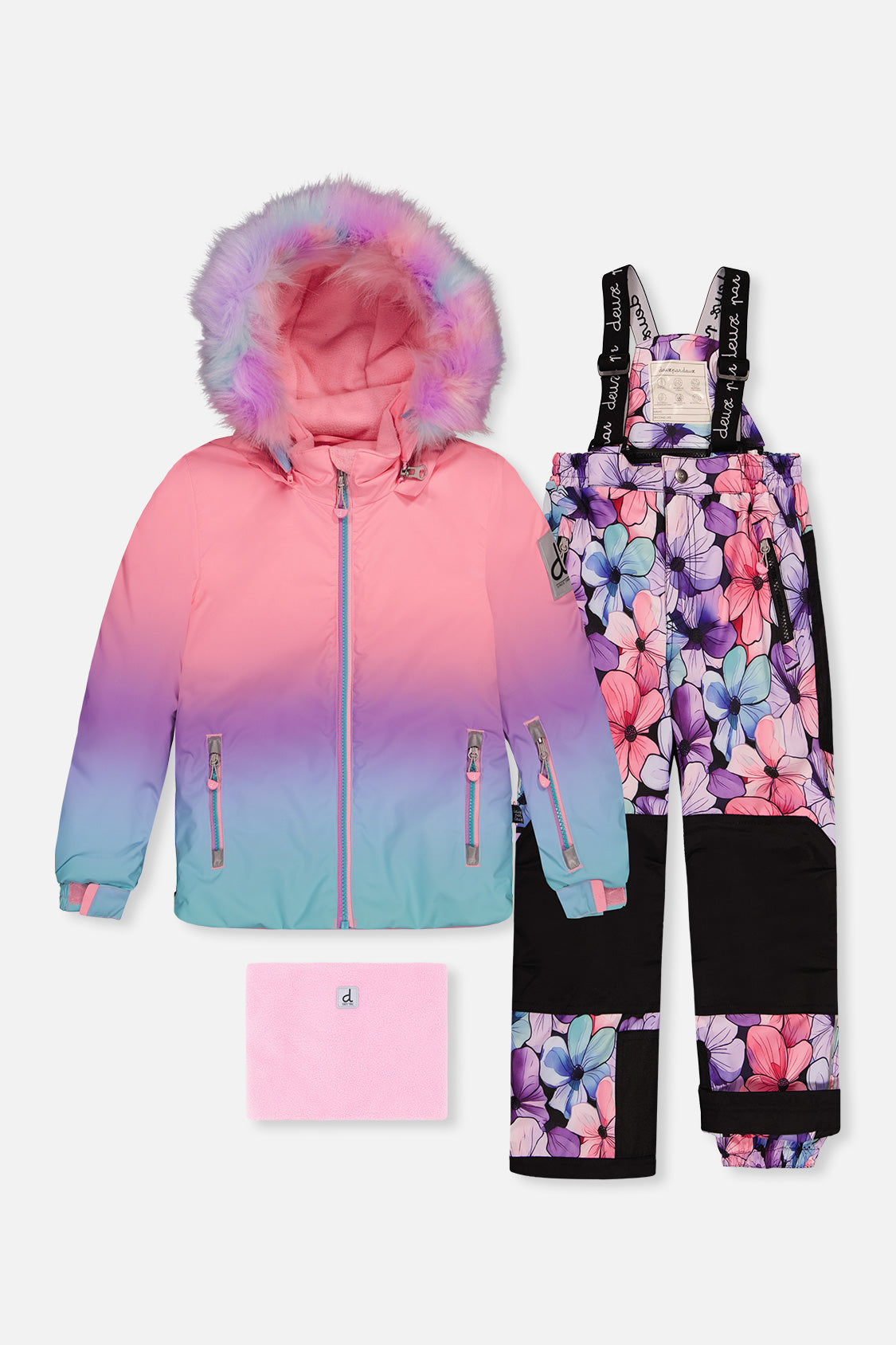 Two Piece Play Snowsuit Pink To Blue Gradient