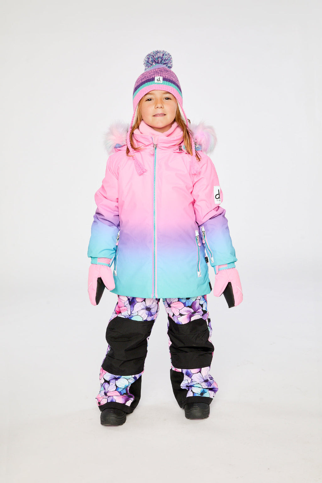Two Piece Play Snowsuit Pink To Blue Gradient