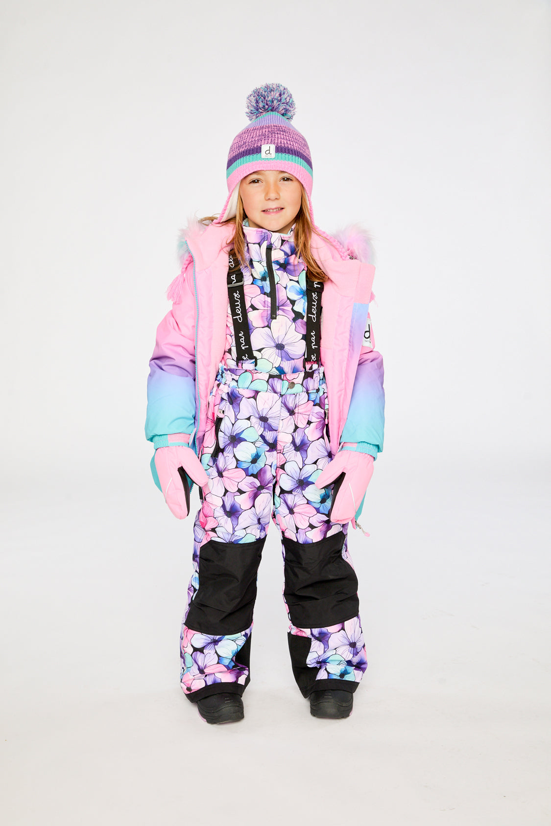 Two Piece Play Snowsuit Pink To Blue Gradient