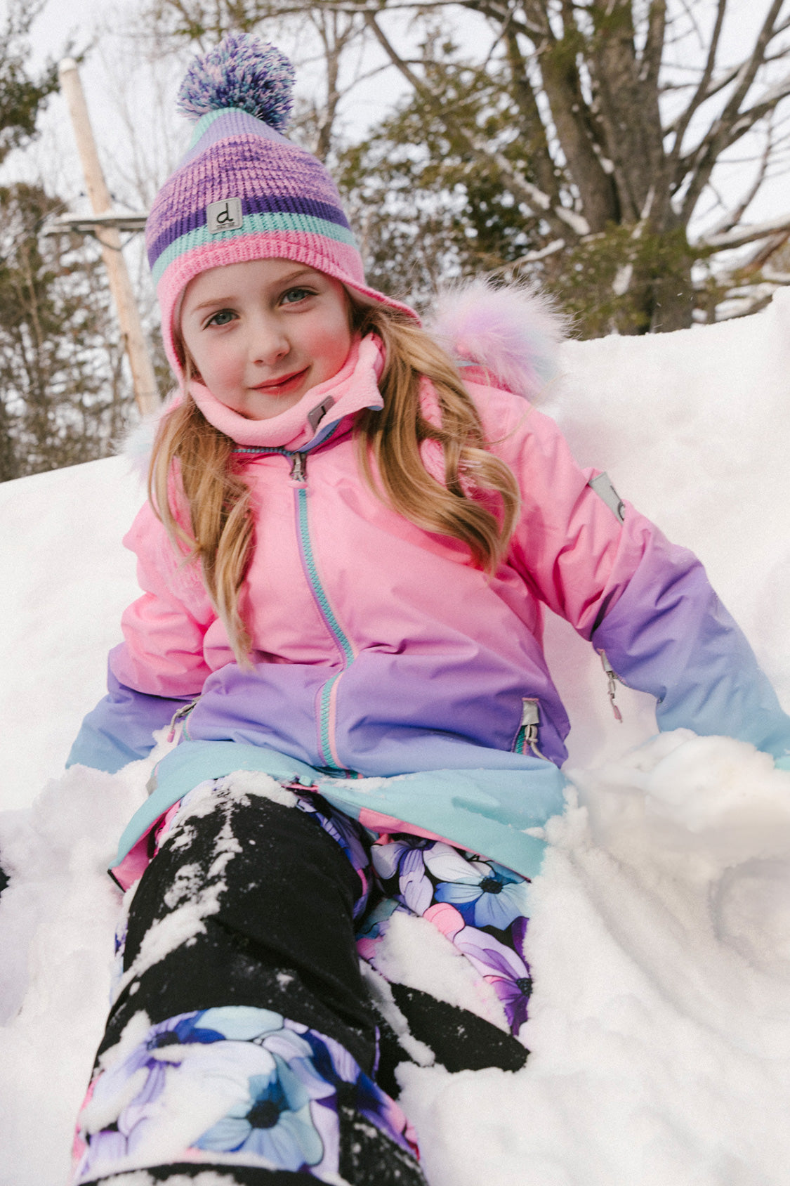 Two Piece Play Snowsuit Pink To Blue Gradient