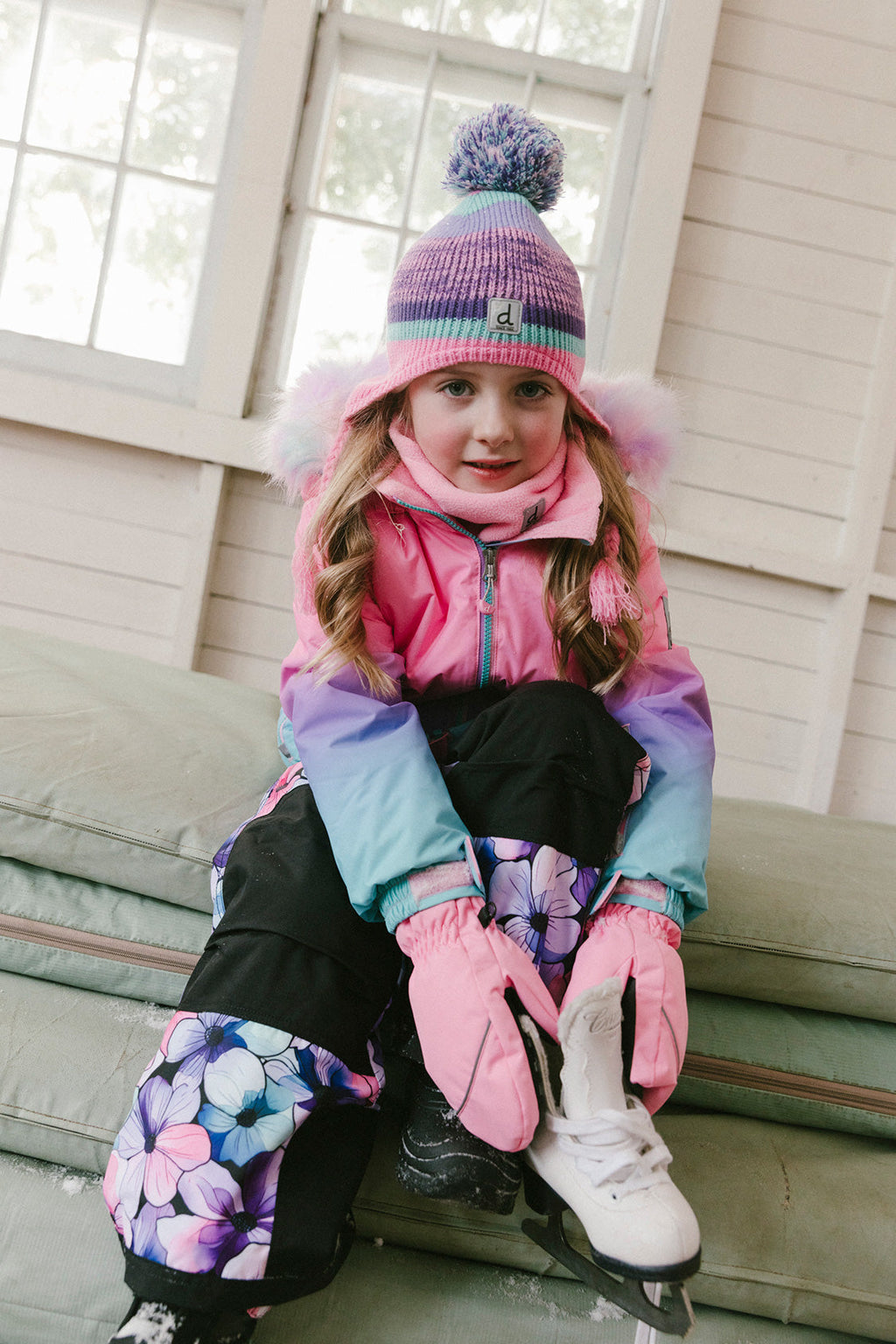 Two Piece Play Snowsuit Pink To Blue Gradient