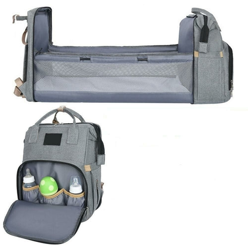 Convertible Stroller Diaper Bag with Baby Bed - 2-in-1 Travel Organizer