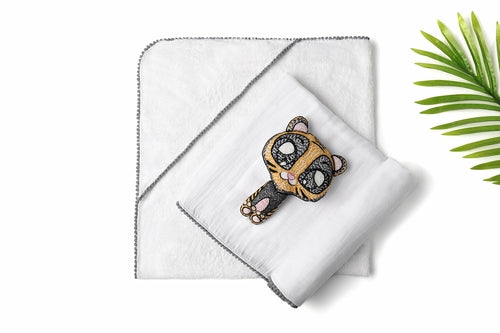 3-Piece Bamboo Newborn Gift Set - Hooded Towel, Swaddle & Rattle | Perfect Baby Shower Gift