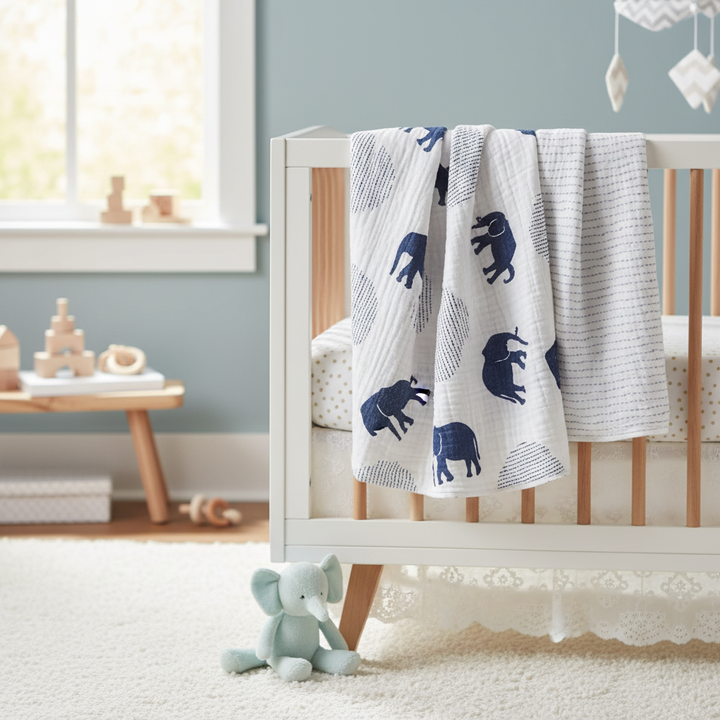 Blue Elephant Blanket Lifestyle