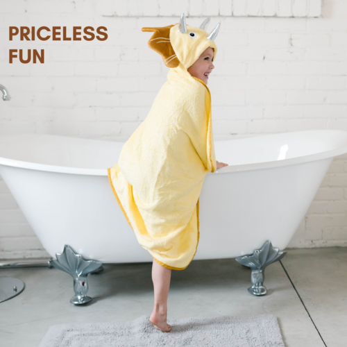 Dinosaur Hooded Baby Towel - Yellow | Soft Hooded Bath Towel for Toddlers