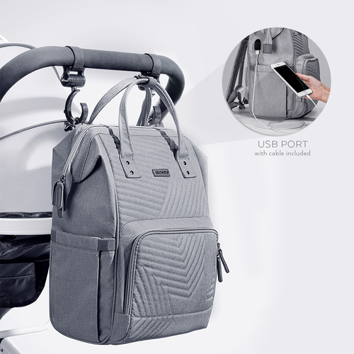 Quilted Diaper Backpack - Stylish Baby Bag with Multiple Pockets | Travel-Friendly