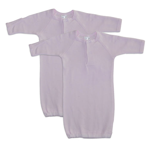Baby Girl Gowns 2-Pack - Cotton Print Infant Sleepwear with Mitten Cuffs
