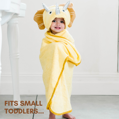 Dinosaur Hooded Baby Towel - Yellow | Soft Hooded Bath Towel for Toddlers