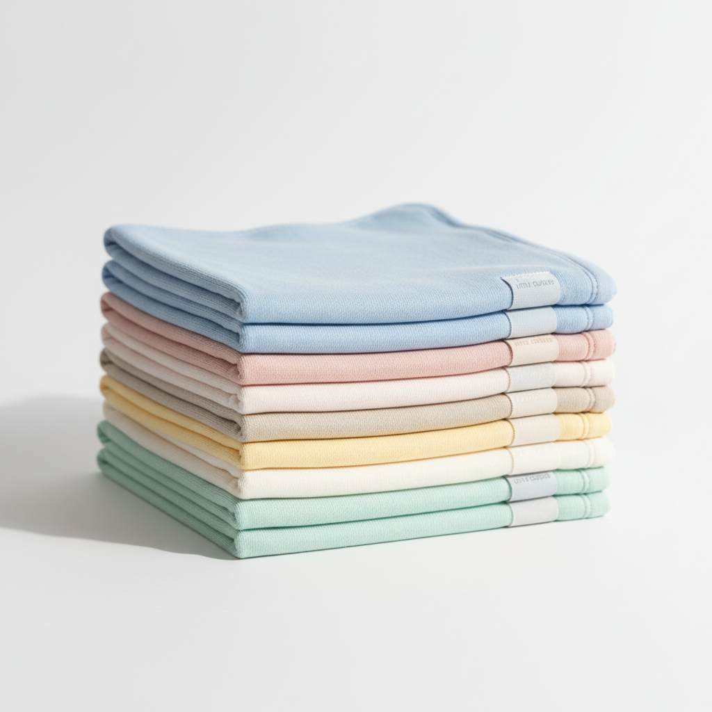 Premium baby burp cloths set in soft pastel colors