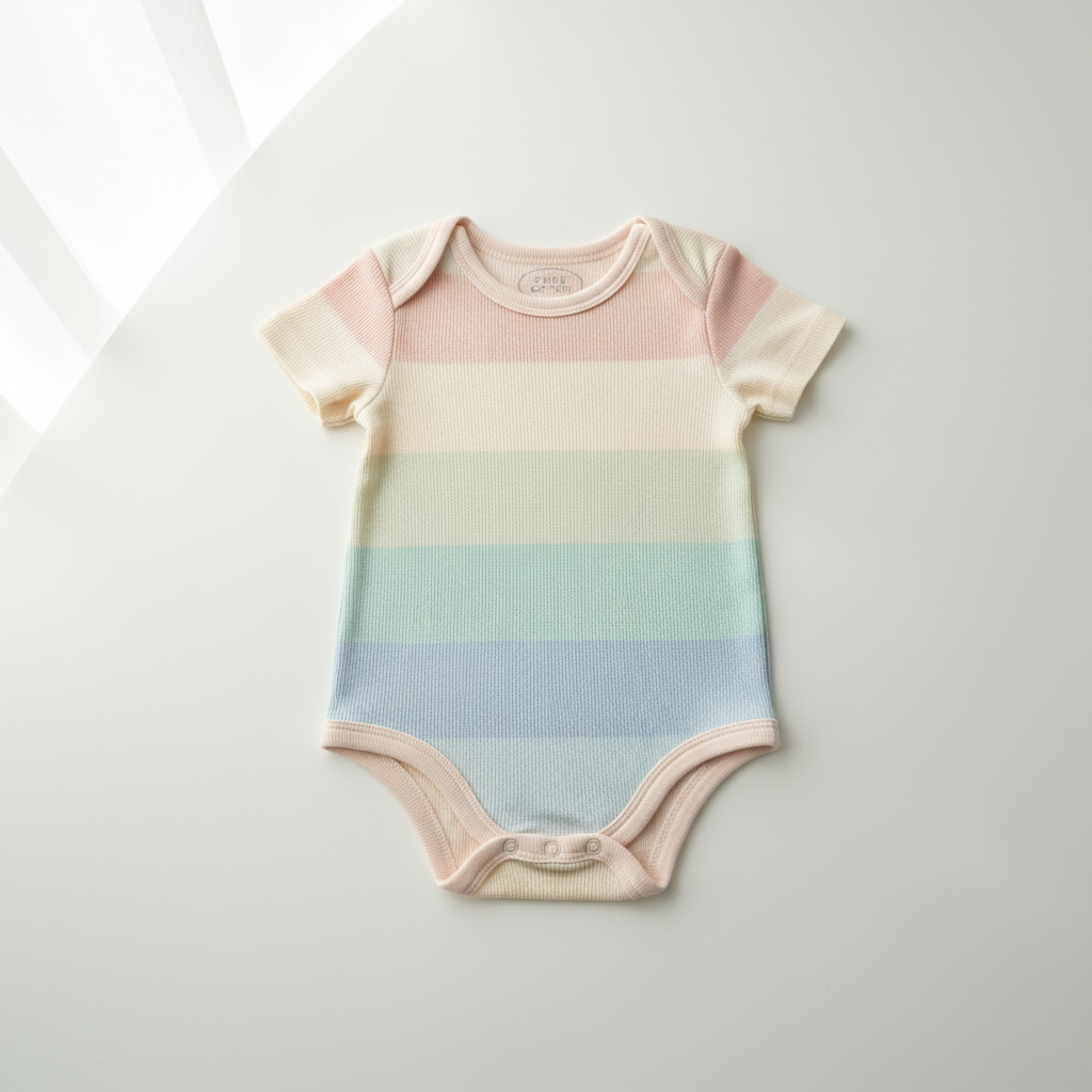 Premium soft cotton baby onesie in pastel colors
