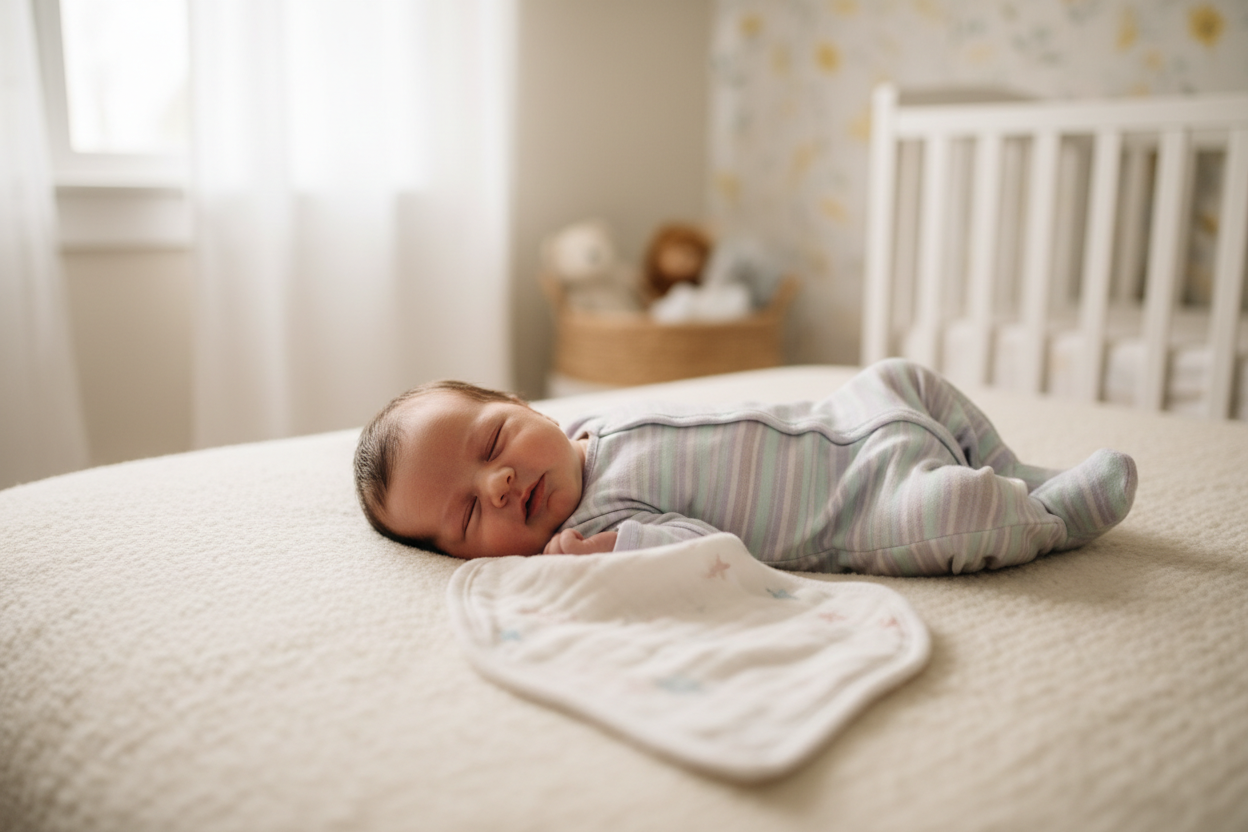 Newborn wearing onesie