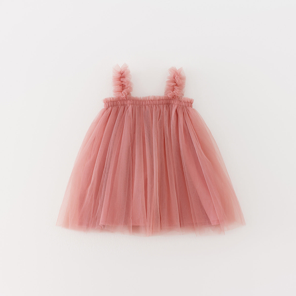 Summer Baby Kids Girls Sleeveless Plain Tulle Strap Dress