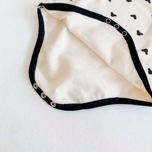 Cotton Baby Onesie & Trousers Set - Adorable Cartoon Print 2-Piece