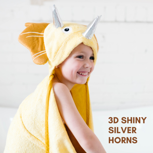 Dinosaur Hooded Baby Towel - Yellow | Soft Hooded Bath Towel for Toddlers